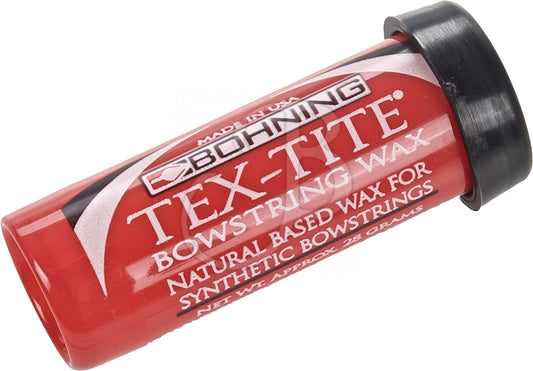 Bohning Tex-Tite Sehnenwachs in einer Dose, zum Schutz und Pflege von Bogensehnen, mit rotem Wachskern und weißem Deckel