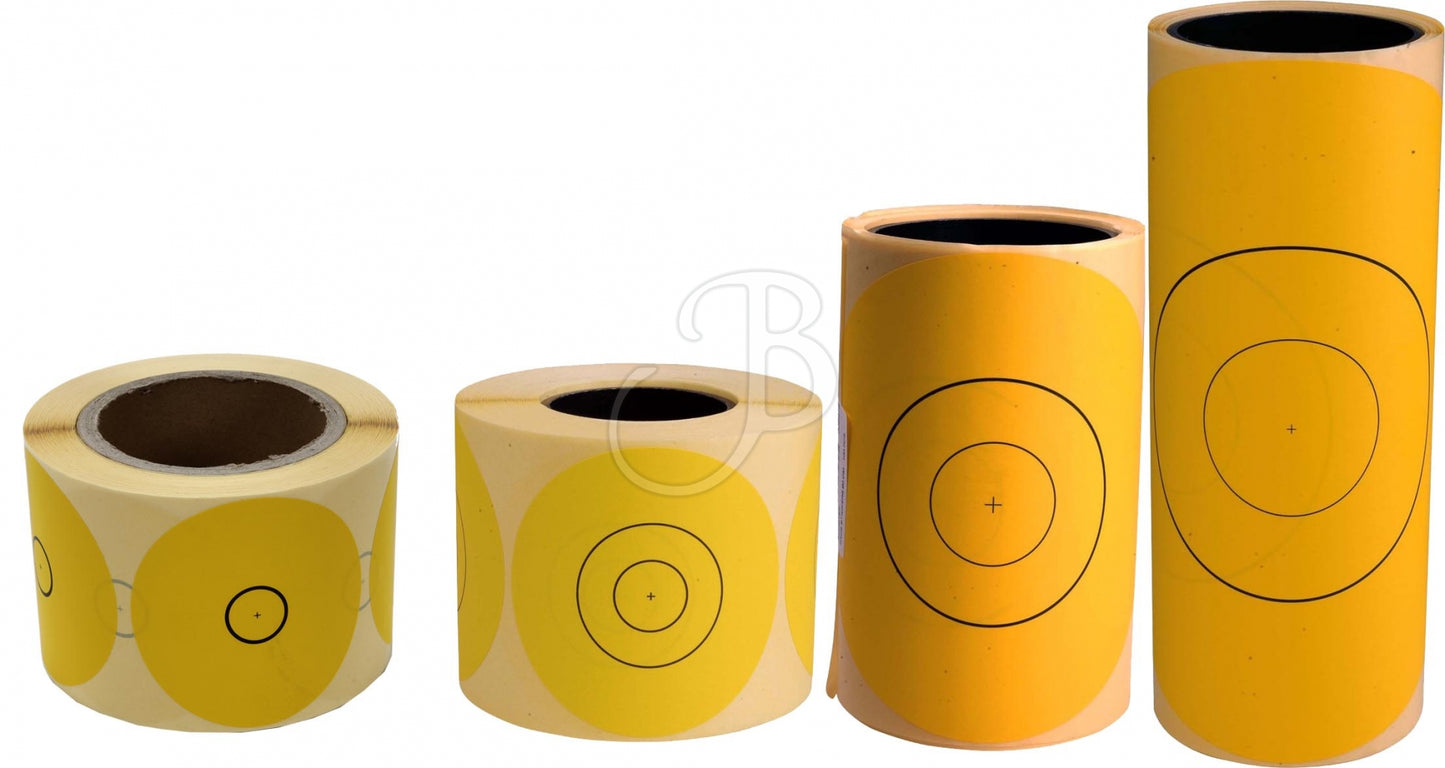 Booster Zielscheiben Aufkleber mit rotem und schwarzem Design, zum Zielen und Trainieren auf einer weißen Oberfläche