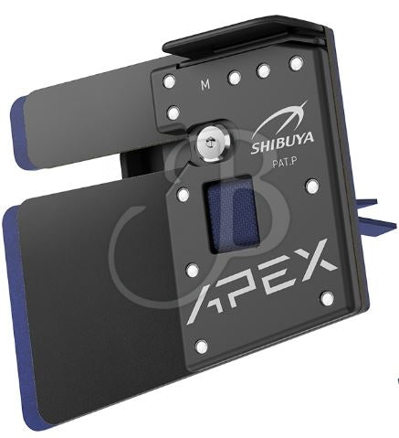 Shibuya Sibuya Tab Apex, professionelle Tab-Schere mit ergonomischem Design, glänzende Metallklinge und schwarzer Griff.