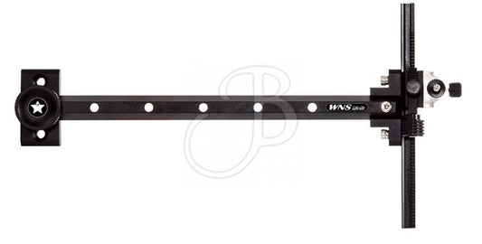WNS Visier SJA-50 Long, klarer Schutzschild mit verstellbarem Kopfband für Schutzhelme, auf einem weißen Hintergrund.