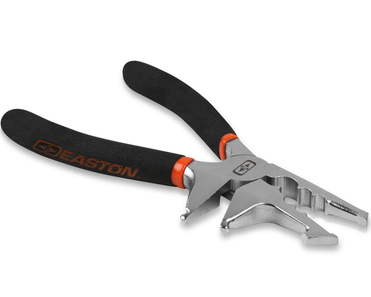 Easton Elite Nock- und D-Loop Zange, seitliche Ansicht, ergonomischer Griff, ideal zum Spannen und Anpassen von D-Loops.