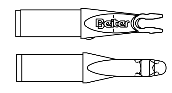 Beiter Hunter Nocke, 12 Stück, aus Fluor, für Bogenschießen, zeigt die beiter-19-super-uni-bushing-2-10-Fluor-rot-Design.